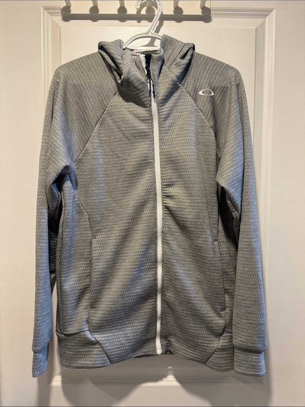 Oakley Light Gray Hooded Zip Performance Jacket